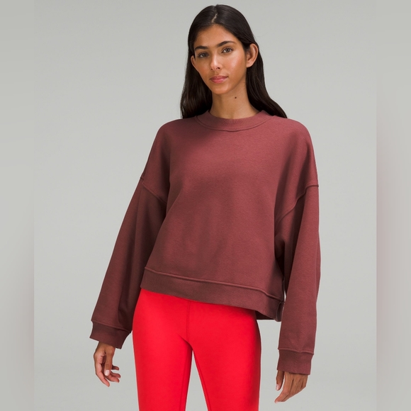 NWT Lululemon Thick Fleece Pullover sweater in Smoky Red, size M/L - Picture 4 of 4